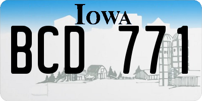 IA license plate BCD771