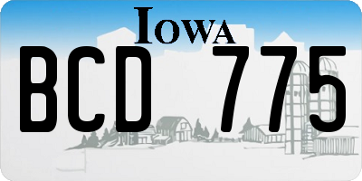IA license plate BCD775
