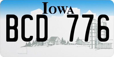 IA license plate BCD776