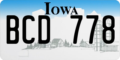IA license plate BCD778
