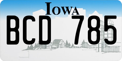 IA license plate BCD785