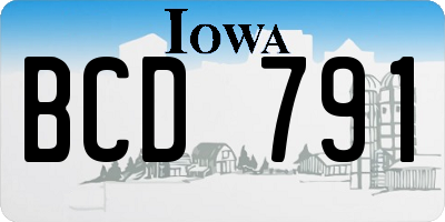 IA license plate BCD791