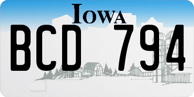 IA license plate BCD794