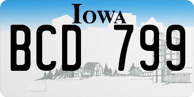 IA license plate BCD799