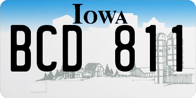 IA license plate BCD811