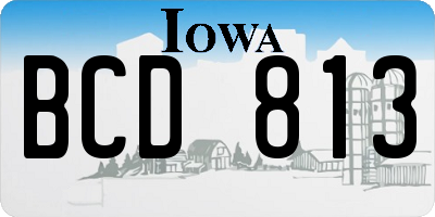 IA license plate BCD813