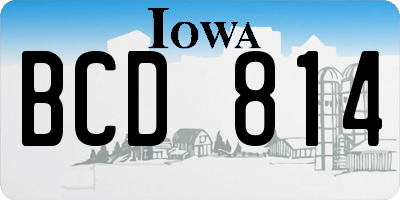 IA license plate BCD814