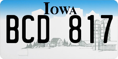 IA license plate BCD817