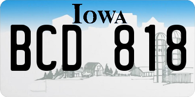 IA license plate BCD818