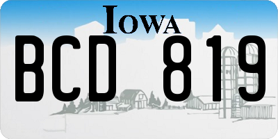 IA license plate BCD819