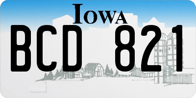 IA license plate BCD821