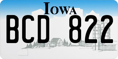 IA license plate BCD822