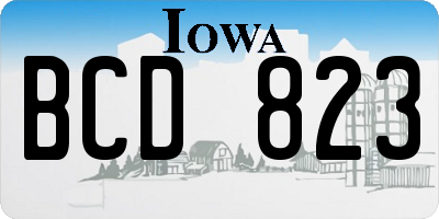 IA license plate BCD823