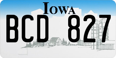 IA license plate BCD827