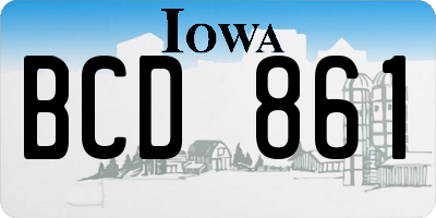 IA license plate BCD861