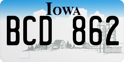 IA license plate BCD862