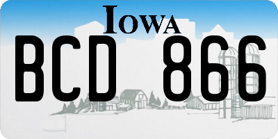 IA license plate BCD866