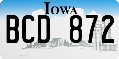 IA license plate BCD872