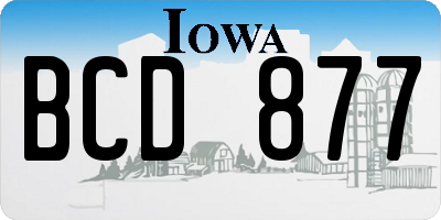 IA license plate BCD877