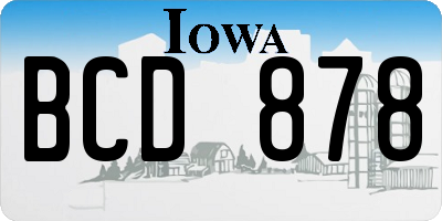 IA license plate BCD878