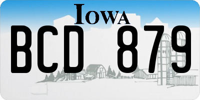 IA license plate BCD879