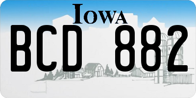 IA license plate BCD882
