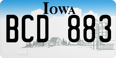 IA license plate BCD883