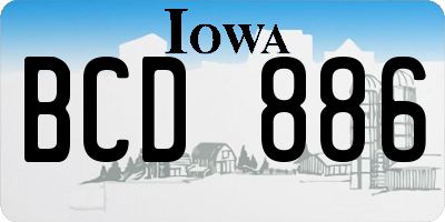 IA license plate BCD886