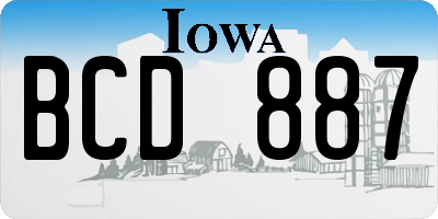 IA license plate BCD887