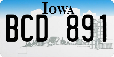 IA license plate BCD891