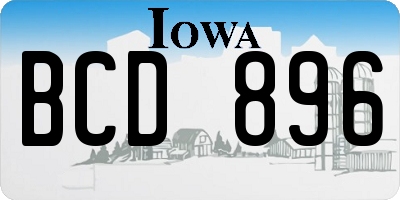 IA license plate BCD896