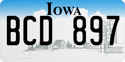 IA license plate BCD897