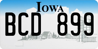 IA license plate BCD899