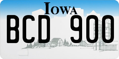 IA license plate BCD900