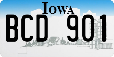 IA license plate BCD901