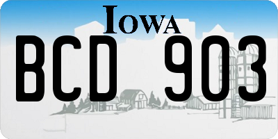 IA license plate BCD903