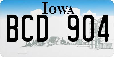 IA license plate BCD904