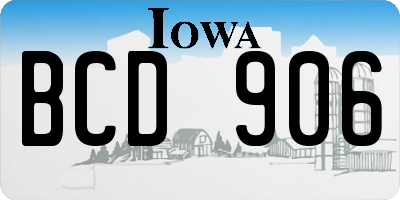 IA license plate BCD906