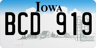IA license plate BCD919