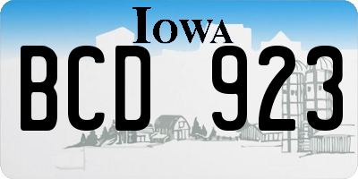 IA license plate BCD923