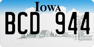 IA license plate BCD944