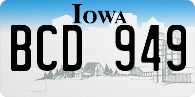 IA license plate BCD949