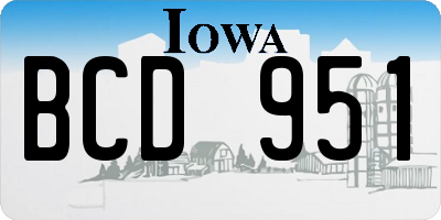 IA license plate BCD951