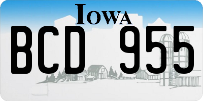 IA license plate BCD955
