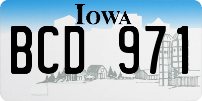 IA license plate BCD971