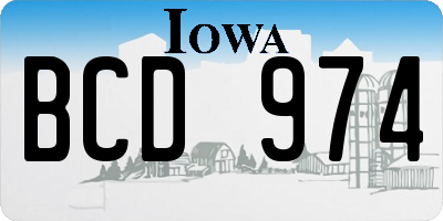 IA license plate BCD974
