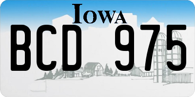 IA license plate BCD975