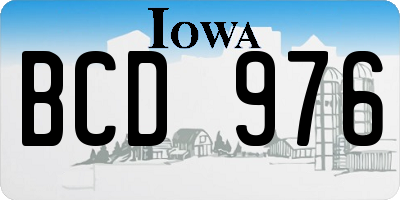 IA license plate BCD976