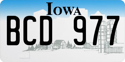 IA license plate BCD977