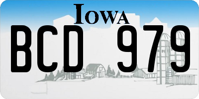 IA license plate BCD979